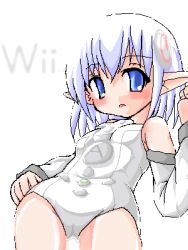  blue_eyes blush loli lowres nintendo pointy_ears white_hair wii-tan  rating:Questionable score:12 user:Rikko-43