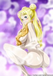  1girl artist_name ass blonde_hair breasts covered_erect_nipples female_focus large_breasts long_hair nel-zel_formula one_piece smile text_focus vegapunk_york  rating:Questionable score:5 user:DarthDaniel96