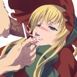  00s 1girl akira_(coffee_curry) blonde_hair blue_eyes blush censored cum cum_in_mouth cum_on_tongue dark_penis ejaculation open_mouth penis projectile_cum rozen_maiden shinku tongue tongue_grab tongue_out tongue_pull white_background  rating:Explicit score:204 user:danbooru