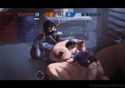  1boy 1girl ass bleachedleaves breasts frost hetero highres large_breasts nipples nude nude_filter rainbow_six_siege sex shota third-party_edit  rating:Explicit score:62 user:xAkira