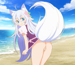  :3 animal_ears anus ass beach blue_eyes cheat_kusushi_no_slow_life eyebrows flower_hair_ornament frilled_shirt frills highres horizon loli looking_back noela_(cheat_kusushi_no_slow_life) nude ocean partially_undressed pussy shirt tail third-party_edit uncensored white_hair wolf_ears wolf_girl wolf_tail  rating:Explicit score:203 user:Dahala09