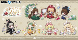  6+girls ahoge animal_ear_hairband animal_ear_headphones animal_ears argyle argyle_background back_bow barasuishou basket black_bow black_bowtie black_dress black_footwear black_hairband black_headwear black_pantyhose black_ribbon black_wings blue_bow blue_eyes blue_flower blue_pants blue_rose blunt_bangs bonnet boots bow bowtie brown_background brown_footwear brown_hair brown_ribbon bud bug butterfly cake chibi closed_mouth collar collared_dress copyright_name copyright_notice covered_mouth cross-laced_clothes cross-laced_dress cross-laced_footwear cross_print cup cupcake dmm_scratch dress drill_hair drinking easter easter_egg egg eyelashes fake_animal_ears feathered_wings feathers flower flower_brooch flower_in_eye food footwear_bow frilled_hairband frilled_shorts frills garland_(decoration) gothic_lolita green_dress green_eyes green_hair green_sleeves hair_between_eyes hair_flower hair_ornament hair_ribbon hairband hand_on_own_cheek hand_on_own_face hat head_scarf headphones heart heart_hair_ornament heterochromia highres hinaichigo holding holding_basket holding_cup holding_plate holding_saucer insect jewelry_box kanaria kirakishou knee_boots kneehighs lace lace-trimmed_dress lace_trim layered_dress letterboxed lolita_fashion lolita_hairband long_dress long_hair long_sleeves mary_janes medium_dress multiple_girls neck_ribbon official_art one-eyed open_mouth orange_shorts pants pantyhose pink_bow pink_dress pink_flower pink_rose pink_sleeves plate puffy_pants puffy_shorts rabbit_ear_hairband rabbit_ears red_dress red_eyes red_flower red_footwear red_headwear red_rose red_sleeves ribbon rose rozen_maiden saucer shinku shirt shoes short_dress short_hair shorts simple_background sitting sleeve_ribbon smile socks souseiseki straight-on suigintou suiseiseki symbol_in_eye table tea teacup third-party_edit third-party_source third-party_watermark top_hat twin_drills twintails two_side_up very_long_hair wavy_hair weibo_logo weibo_username white_bow white_collar white_dress white_flower white_footwear white_hair white_hairband white_headwear white_rose white_shirt white_sleeves white_socks wings yellow_bow yellow_dress yellow_flower yellow_ribbon yellow_rose yellow_sleeves yokozuwari 