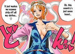  bon_clay breasts cleavage colorized medium_breasts nami_(one_piece) one_piece tagme transformation  rating:Questionable score:7 user:Jordanics