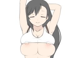  1girl animated arms_up artist_request black_eyes black_hair breasts breasts_out female_focus final_fantasy final_fantasy_vii large_breasts long_hair looking_at_viewer nipples open_mouth solo sports_bra tagme tifa_lockhart video video  rating:Questionable score:97 user:Alkin