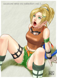 00s 1girl azasuke blonde_hair breasts female_focus final_fantasy final_fantasy_x goggles green_eyes highres open_mouth rikku_(ff10) solo spread_legs tongue rating:Explicit score:7 user:Anonymous