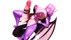  1futa 3d alma_elma areola_slip breasts covered_erect_nipples demon_girl demon_wings futanari gigantic_breasts horns large_areolae mon-musu_quest! monster_girl nipples puffy_nipples purple_hair red_eyes shiny_clothes shiny_skin smile solo standing v wings  rating:Explicit score:11 user:Viper_121