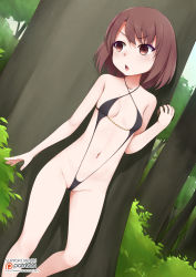 1girl artist_name bikini blush breasts brown_hair cleft_of_venus closed_eyes dutch_angle female_focus highres jewelry llenn_(sao) loli mind_control navel nose_blush partially_visible_vulva patreon_logo patreon_username piercing pillow red_eyes slingshot_swimsuit small_breasts solo standing swimsuit sword_art_online sword_art_online_alternative:_gun_gale_online tree vahn_yourdoom watermark web_address rating:Questionable score:73 user:Domestic_Importer