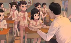  6+girls a-801 classroom cleft_of_venus flat_chest highres loli multiple_girls nipples no_panties school_uniform see-through tagme teacher_and_student tears thigh_gap third-party_edit uncensored x-ray 