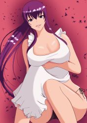  1girl absurdres breasts busujima_saeko highres highschool_of_the_dead large_breasts long_hair smile solo 