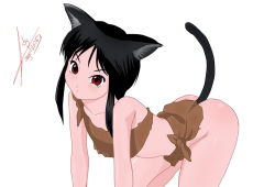 angel211283 animal_ears black_hair cat_ears red_eyes tail rating:Questionable score:4 user:AnyMex