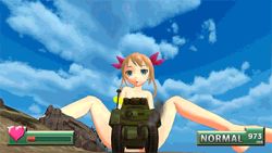  1girl animated animated_gif blue_eyes brown_hair censored cervix giant giantess heart island loli lowres military military_vehicle monster monster_island motor_vehicle nipples nude object_insertion spread_legs tank unbirthing vaginal vaginal_object_insertion what  rating:Explicit score:69 user:shimpo
