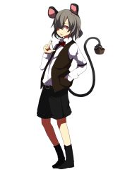 1girl alternate_costume animal_ears bad_id bad_pixiv_id female_focus full_body ghost_in_the_shell ghost_in_the_shell_stand_alone_complex grey_hair mouse_(animal) mouse_ears mouse_tail nazrin parody pun2 red_eyes short_hair solo tail touhou transparent_background rating:Sensitive score:3 user:danbooru