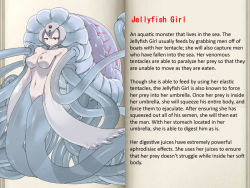 1girl breasts character_profile jellyfish jellyfish_girl mon-musu_quest! monster_girl navel nipples solo tagme tentacles text_focus translated rating:Explicit score:25 user:AmazingAmaya