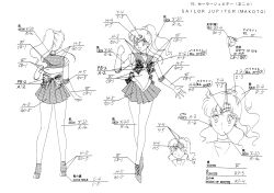  1990s_(style) 1girl bishoujo_senshi_sailor_moon bishoujo_senshi_sailor_moon_s bow brooch character_sheet choker closed_mouth elbow_gloves gloves jewelry kino_makoto long_hair looking_at_viewer magical_girl miniskirt monochrome multiple_views official_art open_mouth ponytail retro_artstyle sailor_collar sailor_jupiter sailor_senshi_uniform skirt smile solo standing star_(symbol) star_choker toei_animation white_background white_gloves wide_hips 