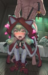 10s 1boy 1girl ahegao all_fours animal_hat animal_hood bad_id bad_pixiv_id bed bell blush boots bow breasts cat_hat cat_hood cat_tail cleavage clothed_female_nude_male clothed_sex doggystyle elf gloves goblin_slayer goblin_slayer! green_eyes green_hair hanging_breasts hat heart helmet hetero high_elf_archer_(goblin_slayer!) hood jagaimo_(kkamja) jingle_bell long_hair moon night night_sky nude open_mouth pointy_ears saliva santa_hat sex sex_from_behind sky tail thigh_boots thighhighs rating:Explicit score:338 user:danbooru
