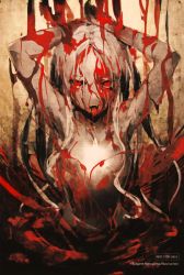 1girl blood blood_on_face highres looking_at_viewer official_art overlord_(maruyama) red_eyes shalltear_bloodfallen silver_hair so-bin solo tongue tongue_out vampire rating:Questionable score:44 user:danbooru
