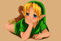  1boy blonde_hair blue_eyes blush boots demando555 link looking_at_viewer male_focus nintendo pointy_ears shiny_skin shota solo tagme the_legend_of_zelda young_link  rating:Questionable score:39 user:ninjawii