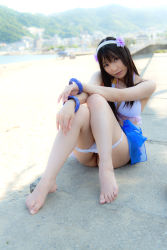  1girl absurdres asian barefoot beach bikini feet highres japan lenfried photo_(medium) pussy swimsuit toes uncensored underwear  rating:Explicit score:69 user:coldfire777