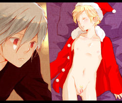 2boys age_difference artra_ttt bed blonde_hair christmas jomy_marquis_shin male_focus multiple_boys penis shota size_difference sleep_molestation sleeping soldier_blue tagme testicles toward_the_terra undressing yaoi rating:Explicit score:31 user:harucho