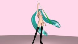  1girl 3d breasts female_focus full_body hatsune_miku highres medium_breasts navel nipples nude pussy solo standing tagme uncensored vocaloid  rating:Explicit score:7 user:bakaito