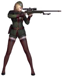  absurdres blonde_hair counter-strike counter-strike_(series) gloves green_eyes gun highres military rifle sniper_rifle thighhighs weapon  rating:Questionable score:13 user:PantiesbooPower