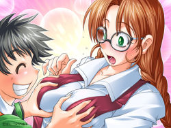  1boy 1girl age_difference aged_down breasts game_cg grabbing grabbing_another&#039;s_breast groping hetero shota  rating:Questionable score:11 user:Tito-san