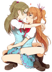 10s 2girls angry arms_around_neck arms_around_waist ass ass_grab blue_eyes blush bow breast_press breasts brown_hair couple eye_contact face-to-face frown grabbing_another&#039;s_ass green_eyes groping half_updo hands_on_ass heart houjou_hibiki hug imminent_kiss leg_lock long_hair looking_at_another minamino_kanade minatsuki_randoseru multiple_girls open_mouth precure profile revision school_uniform simple_background sitting sitting_on_lap sitting_on_person skirt straddling suite_precure sweatdrop tsundere twintails two_side_up upright_straddle white_background yuri rating:Sensitive score:143 user:danbooru