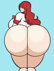  ass biggy_deez highres huge_ass kirijou_mitsuru persona persona_3 red_hair simple_background tagme  rating:Questionable score:10 user:AngelsGetHoes