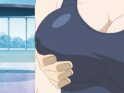 Rule 34 | 00s, 1boy, 1girl, animated, animated gif, body switch, grabbing another&#039;s breast, breasts, covered erect nipples, girls bravo, grabbing, large breasts, lowres, miharu sena kanaka, non-web source, one-piece swimsuit, personality switch, sasaki yukinari, school swimsuit, solo focus, swimsuit