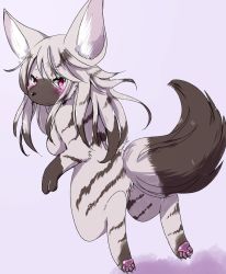 Rule 34 | furry, hyena, kemoribon, long hair, purple eyes