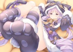 Rule 34 | 1girl, blush, cat girl, cat tail, child, elf, halloween, happy halloween, highres, kyoka (princess connect!), looking at viewer, pointy ears, princess connect!, purple hair, tail, ukiwakisen, yellow eyes