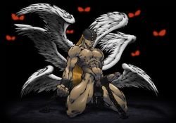Rule 34 | 1boy, abs, angel, angemon, bdsm, blindfold, bondage, bound, cock ring, digimon, feathers, full body, humiliation, imminent rape, male focus, multiple wings, pectorals, pectorals, penis, sex toy, sexual objectification, slave, solo, torture, wings