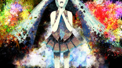 Rule 34 | 1girl, abstract, abstract background, aqua hair, bare shoulders, black background, blue hair, depressed, flat color, hatsune miku, hatsune miku (append), highres, long hair, music, nikitjke6996, open mouth, original, paint splatter, sad, self-upload, singing, solo, twintails, vocaloid, vocaloid append, wallpaper