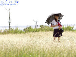 Rule 34 | 1girl, asian, highres, photo (medium), school uniform, serafuku, shihono ryo, shihono ryou, solo, umbrella, wallpaper
