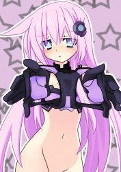 Rule 34 | 10s, 1girl, absurdres, bad id, bad pixiv id, blue eyes, bottomless, choujigen game neptune mk2, elbow gloves, female focus, foreshortening, gloves, hair ornament, highres, holding, holding clothes, holding panties, holding underwear, long hair, meimu (infinity), navel, nepgear, neptune (series), no panties, out-of-frame censoring, panties, pink hair, presenting removed panties, purple sister, pussy juice, solo, stain, stained panties, underwear, very long hair, wet, wet clothes, wet panties