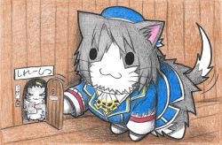 Rule 34 | 0 0, 10s, :3, ^^^, admiral (kancolle), animal, animalization, beret, cat, clothed animal, colored pencil (medium), commentary request, dainamitee, hat, inazuma (kancolle), kantai collection, military, military uniform, mouse (animal), no humans, non-human admiral (kancolle), open door, plasma-chan (kancolle), tail, tail wagging, takao (kancolle), traditional media, uniform