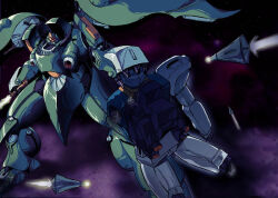 damaged funnels_(gundam) gm_iii grard gundam gundam_zz mecha no_humans quin_mantha robot space