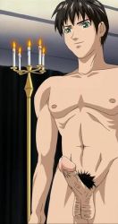 Rule 34 | 00s, 1boy, bible black, candle, male focus, minase taki, nude, penis, pubic hair, solo, uncensored, veins
