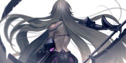 Rule 34 | 1girl, armor, armored dress, back, black dress, chain, commentary request, dress, fate/grand order, fate (series), faulds, flag, from behind, gauntlets, holding, holding flag, holding weapon, jeanne d&#039;arc (fate), jeanne d&#039;arc alter (avenger) (fate), jeanne d&#039;arc alter (avenger) (third ascension) (fate), jeanne d&#039;arc alter (fate), long hair, silver hair, tsukimoto aoi, very long hair, weapon