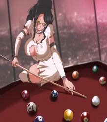 Rule 34 | 1girl, absurdres, ball, billiard ball, billiards, breasts, highres, large breasts, nico robin, one piece, solo, sunglasses