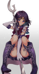 Rule 34 | 1girl, absurdres, back bow, bishoujo senshi sailor moon, black hair, boots, bow, brooch, choker, covering privates, covering crotch, duplicate, earrings, elbow gloves, gloves, highres, holding, holding weapon, jewelry, magical girl, pukara, purple eyes, purple sailor collar, purple skirt, sailor collar, sailor saturn, sailor senshi uniform, short hair, silence glaive, sitting, skirt, solo, star (symbol), star brooch, star choker, tiara, tomoe hotaru, weapon, white gloves