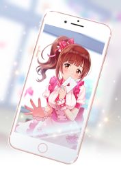 Rule 34 | 10s, 1girl, blunt bangs, blush, bow, brown eyes, brown hair, cellphone, commentary request, dress, envelope, frilled dress, frills, hair bow, hair ornament, heart, idolmaster, idolmaster cinderella girls, idolmaster cinderella girls starlight stage, igarashi kyoko, iphone, jumping dogeza, letter, long hair, looking at viewer, love letter, phone, pink dress, puffy short sleeves, puffy sleeves, short sleeves, side ponytail, smartphone, solo