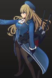 Rule 34 | 10s, aqua eyes, atago (kancolle), blonde hair, breasts, hat, highres, kantai collection, liar lawyer, long hair, outstretched arm, pantyhose