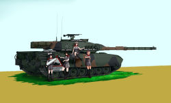 Rule 34 | 4girls, absurdres, aqua eyes, black hair, blue eyes, breasts, brown hair, cape, caterpillar tracks, commentary, commentary request, day, english commentary, farmuhan, glasses, grass, green eyes, gun, hairband, hat, highres, leopard 1, long hair, machine gun, military, military vehicle, motor vehicle, multiple girls, original, round eyewear, russian text, short hair, smile, tank, tank shell, translation request, uniform, war thunder, weapon
