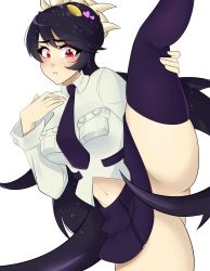 Rule 34 | 1girl, absurdres, breasts, convenient censoring, filia (skullgirls), highres, large breasts, no panties, samson (skullgirls), skullgirls, solo, spread legs