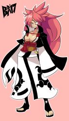 Rule 34 | 1girl, baiken, breasts, eyepatch, full body, guilty gear, highres, japanese clothes, long hair, ponytail, red eyes, red hair, sash, scar, scar across eye, scar on face, solo, sword, tagme, weapon