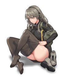 Rule 34 | + +, 1girl, adjusting clothes, ass, backpack, bad id, bad pixiv id, bag, clothes pull, commentary, full body, girls&#039; frontline, grey hair, hair between eyes, hair ribbon, hairband, highres, jacket, crossed legs, long hair, mimyo, pantyhose, pantyhose pull, ribbon, shoes, unworn shoes, simple background, sitting, solo, star-shaped pupils, star (symbol), sweater, symbol-shaped pupils, turtleneck, turtleneck sweater, ump40 (girls&#039; frontline), yellow eyes, zipper