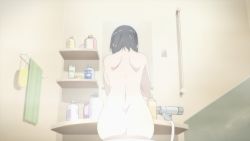 Rule 34 | 1girl, animated, animated png, ass, black hair, kirigaya suguha, looping animation, nude, short hair, solo, sword art online, wet