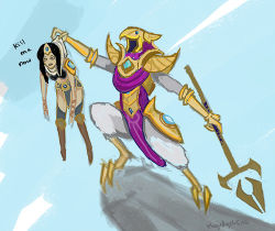 Rule 34 | 1girl, azir, english text, league of legends, lowres, sivir, tagme, talons, text focus, the lion king