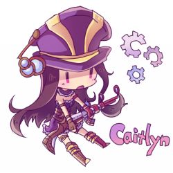 Rule 34 | caitlyn (league of legends), character name, chibi, league of legends, lowres, shimatta, solo, tagme